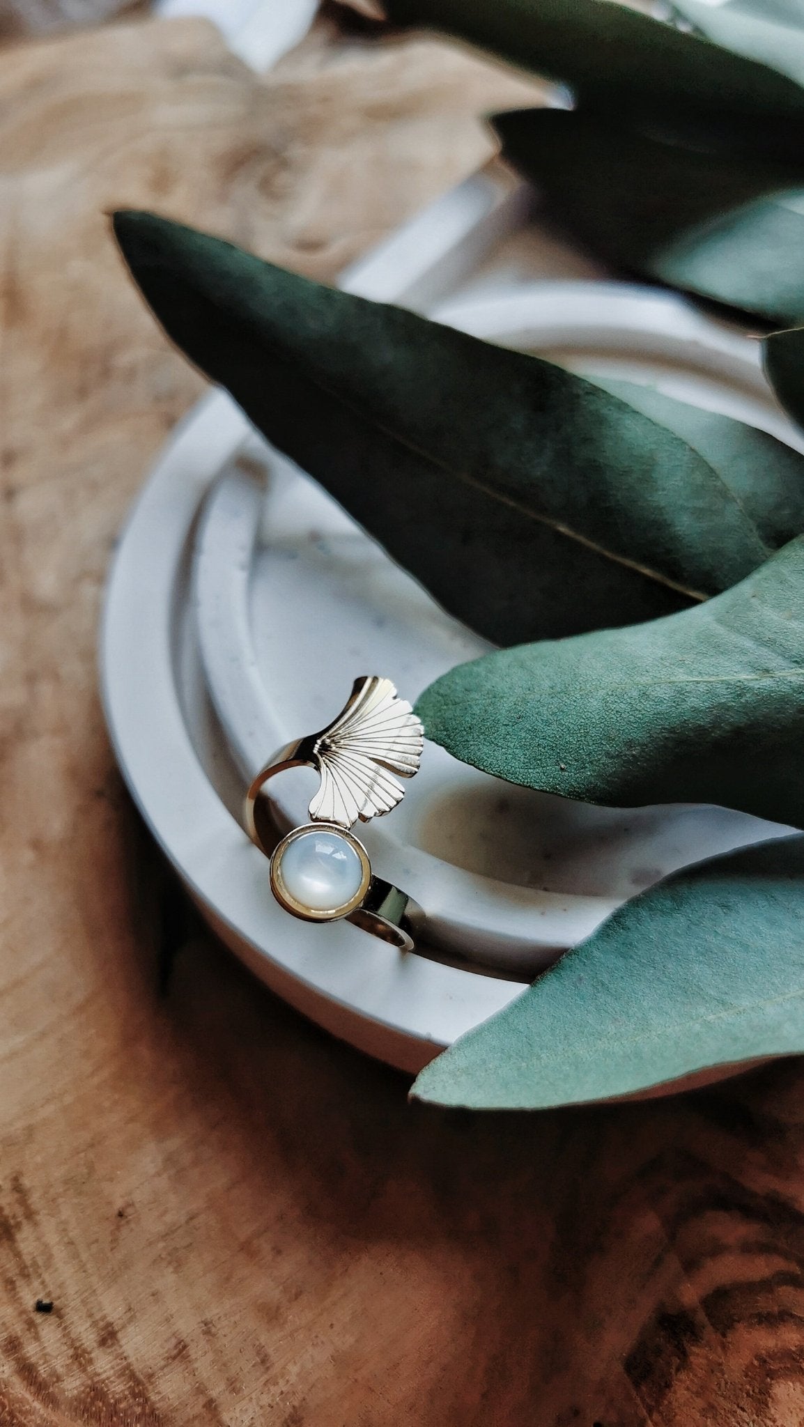 Bague Ginkgo - Cabocaboche
