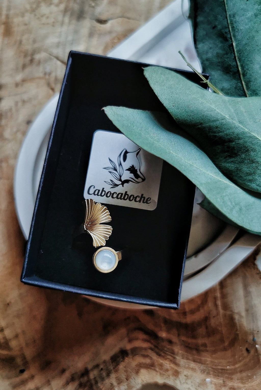 Bague Ginkgo - Cabocaboche