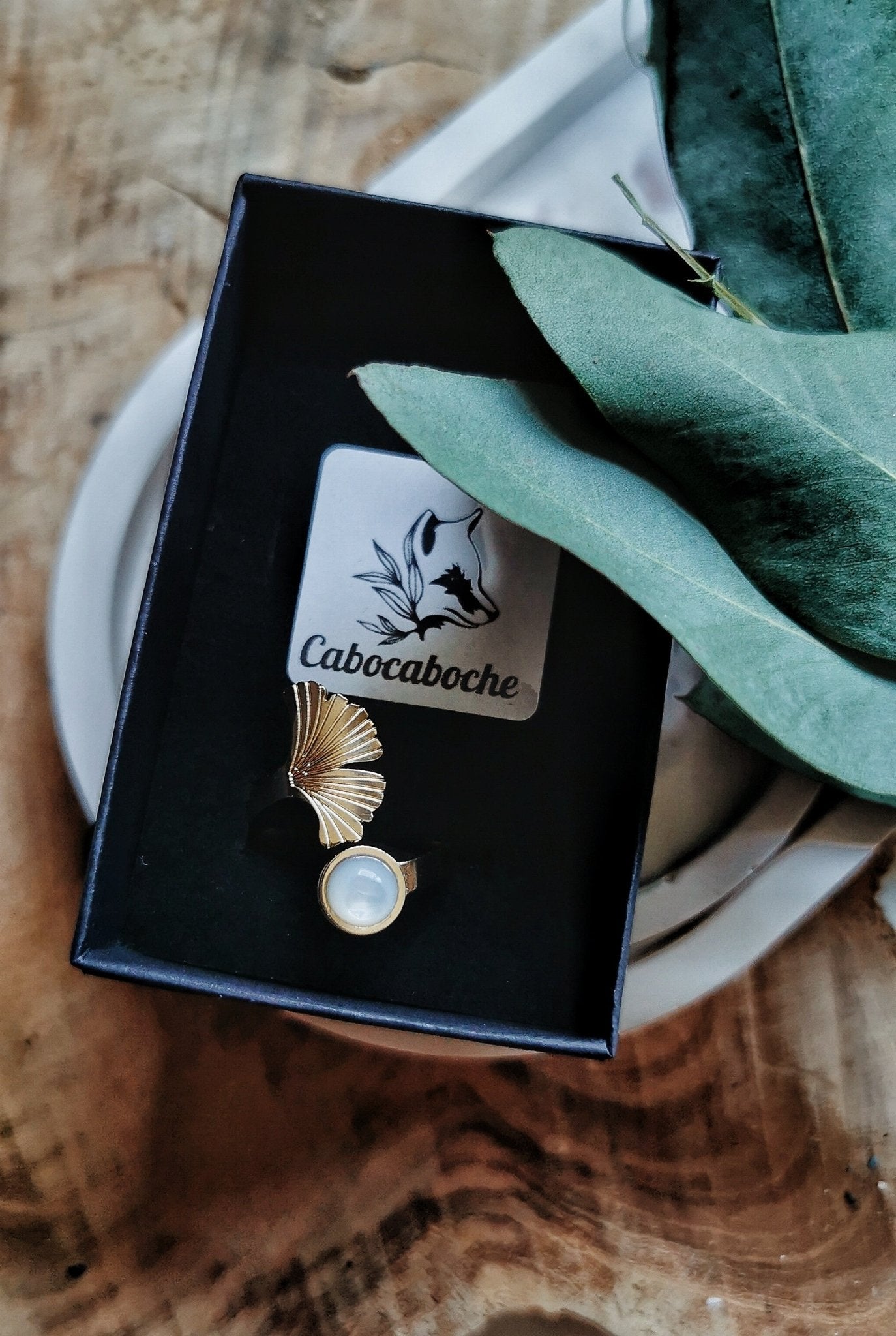 Bague Ginkgo - Cabocaboche